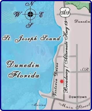 Map of Dunedin, FL